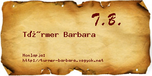 Türmer Barbara névjegykártya